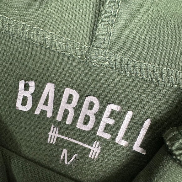 Barbell Men's Performance Hoodie Size M Bodybuilding Green Pullover Workout - Picture 4 of 13